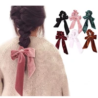 new arrival summer hair scrunchies soft velvet cloth hairband solid elastic hair ropes ponytail holder headbands hair scarf