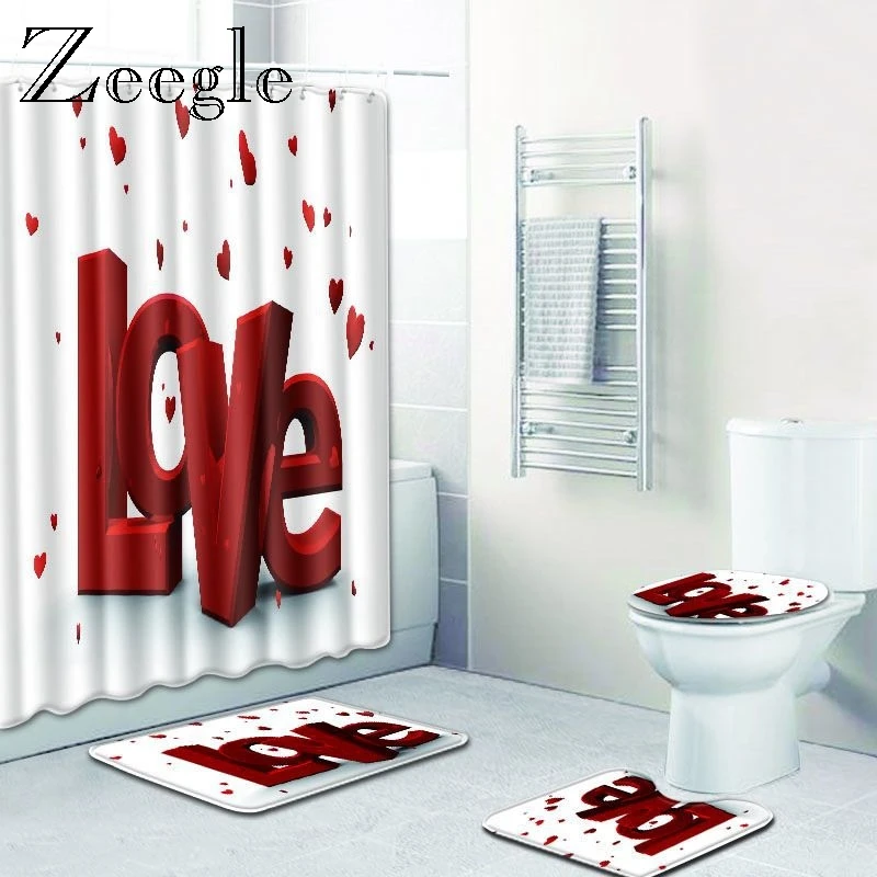 Zeegle губка с узором в виде сердца 3 шт. коврик для ванной набор впитывающий ковров