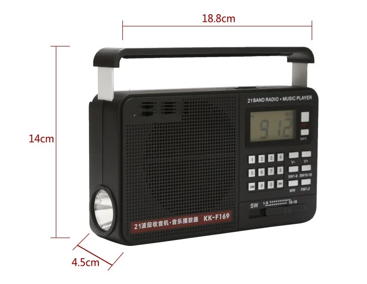 Перезаряжаемый портативный Радиоприемник 21 полосы Fm/AM/SW1-18 радио Настольный радио Музыкальный плеер Поддержка USB диск SD карта MP3 файлы