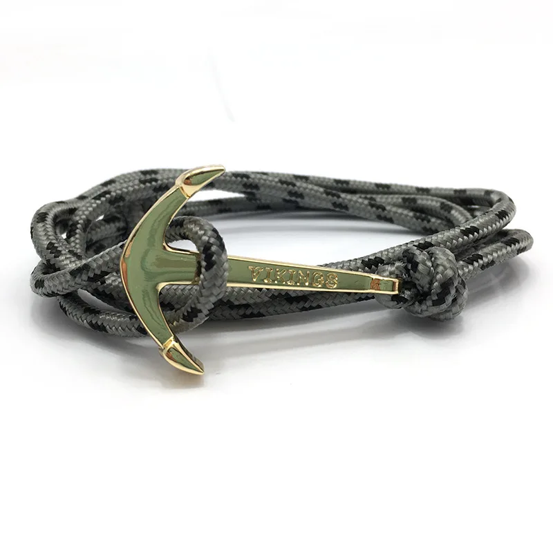 

CUTEECO Vintage Charm Anchor Bracelets & Bangles For Men Women Hot Handmade Rope Bangle Gold Color Anchor Bracelet