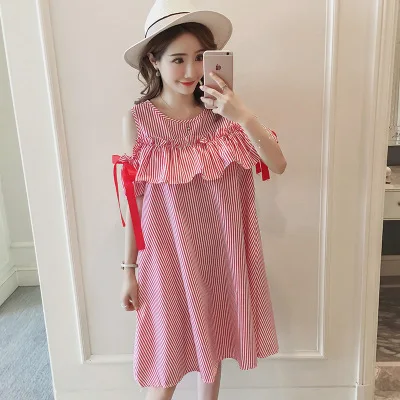 Платье для беременных без бретелек Полосатое платье кормящих матерей летнее