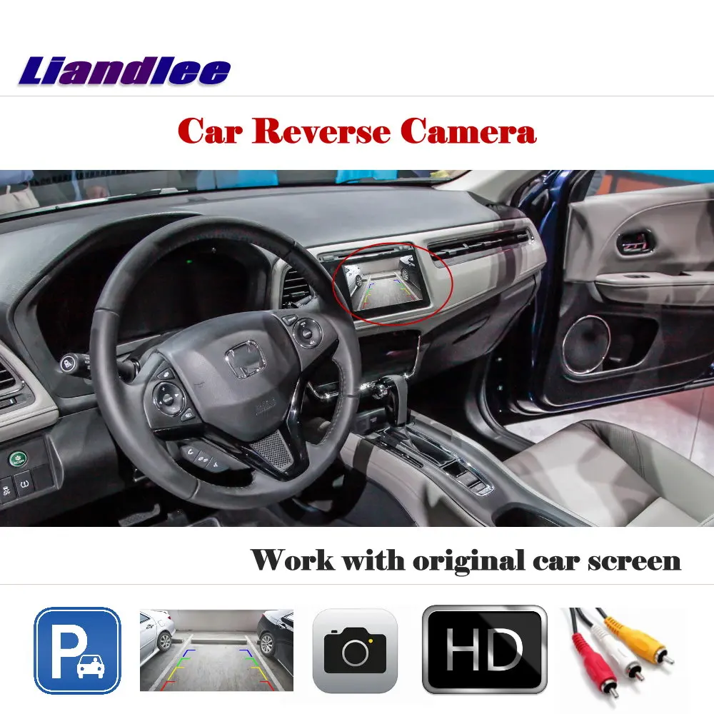 

Liandlee для Honda HRV/HR-V Vezel 2013-2016 Автомобильная резервная камера заднего вида для парковки работает с заводским экраном автомобиля