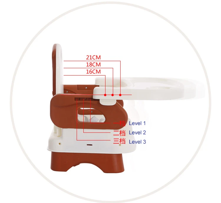 구매 안전한 PP 다기능 휴대용 접이식 아기 식사 높은 의자, 조절 가능한 좌석, 어린이 식사 테이블 의자, 식사, 유아용 높은 의자, 안전