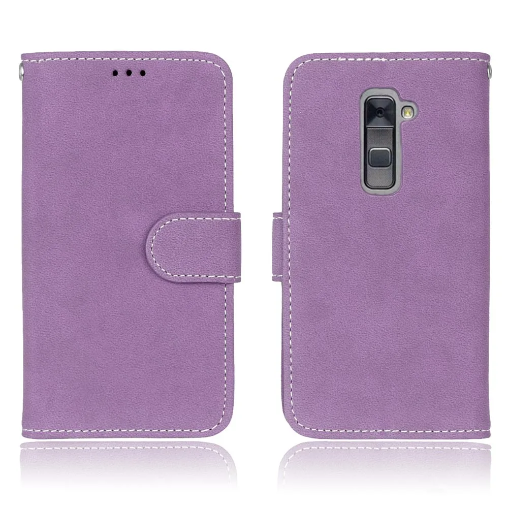 Флип-кожаный чехол для LG G2 мягкий чехол для телефона силиконовый чехол-подставка для LG Optimus G2 D802 D805 D801 D800 LS980 сумка - Цвет: Purple