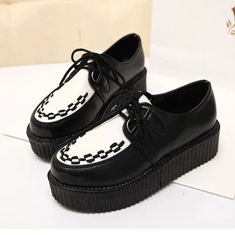 Leather White Модная обувь на толстой мягкой подошве; женская обувь на плоской платформе; повседневная женская обувь черного цвета; женская обувь на толстой мягкой подошве с круглым носком; ; большой размер 41 - Цвет: Leather White
