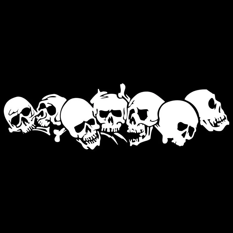 10 PCS 23*6.7CM Scary Skull Car Sticker Whole Body Vinyl Covers Auto Accessory Refitting DIY Black White Skeleton | Автомобили и