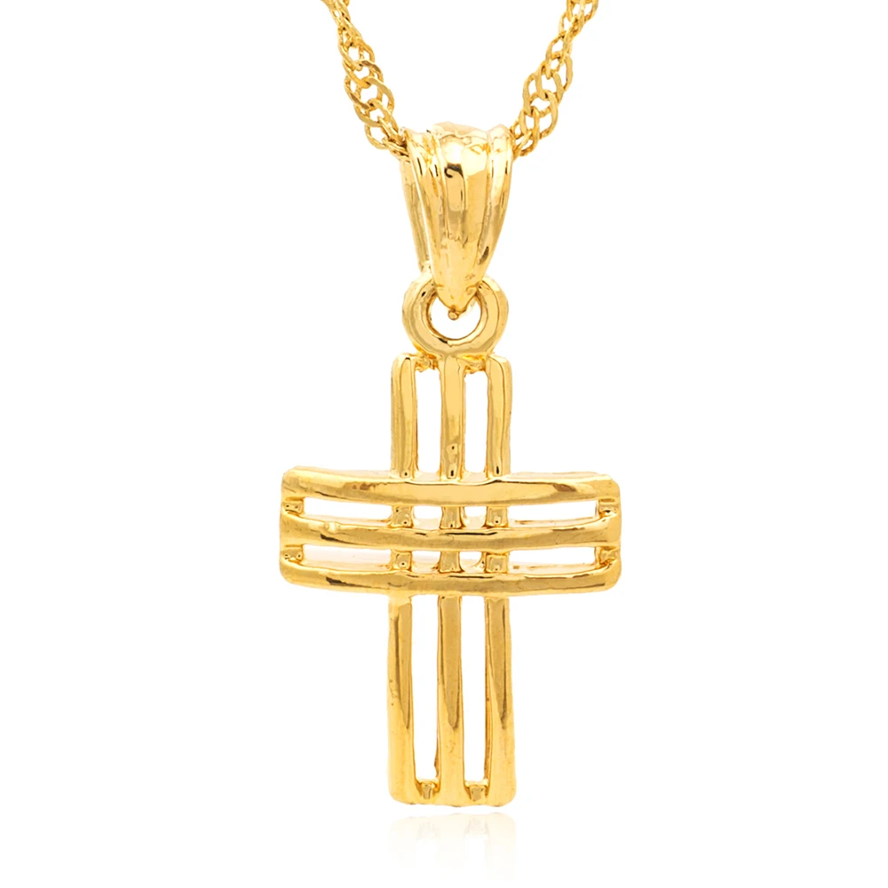 Цепочка с подвеской крестом золотистого цвета P040|crucifix jesus|crucifix cross pendantcrucifix pendant |
