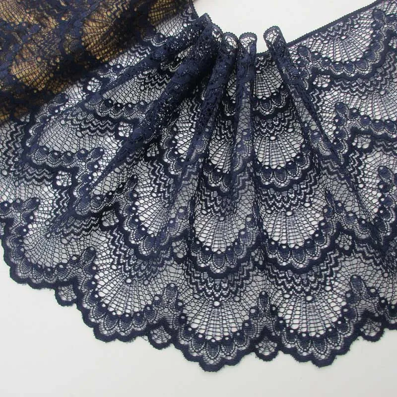 Dark Blue 1YDS 22 см ширина QJH ручной работы DIY Гипюр Вышивка кружевная отделка украшение дома кружевная ткань аксессуары для пошива одежды голубое кружево - Цвет: Dark Blue