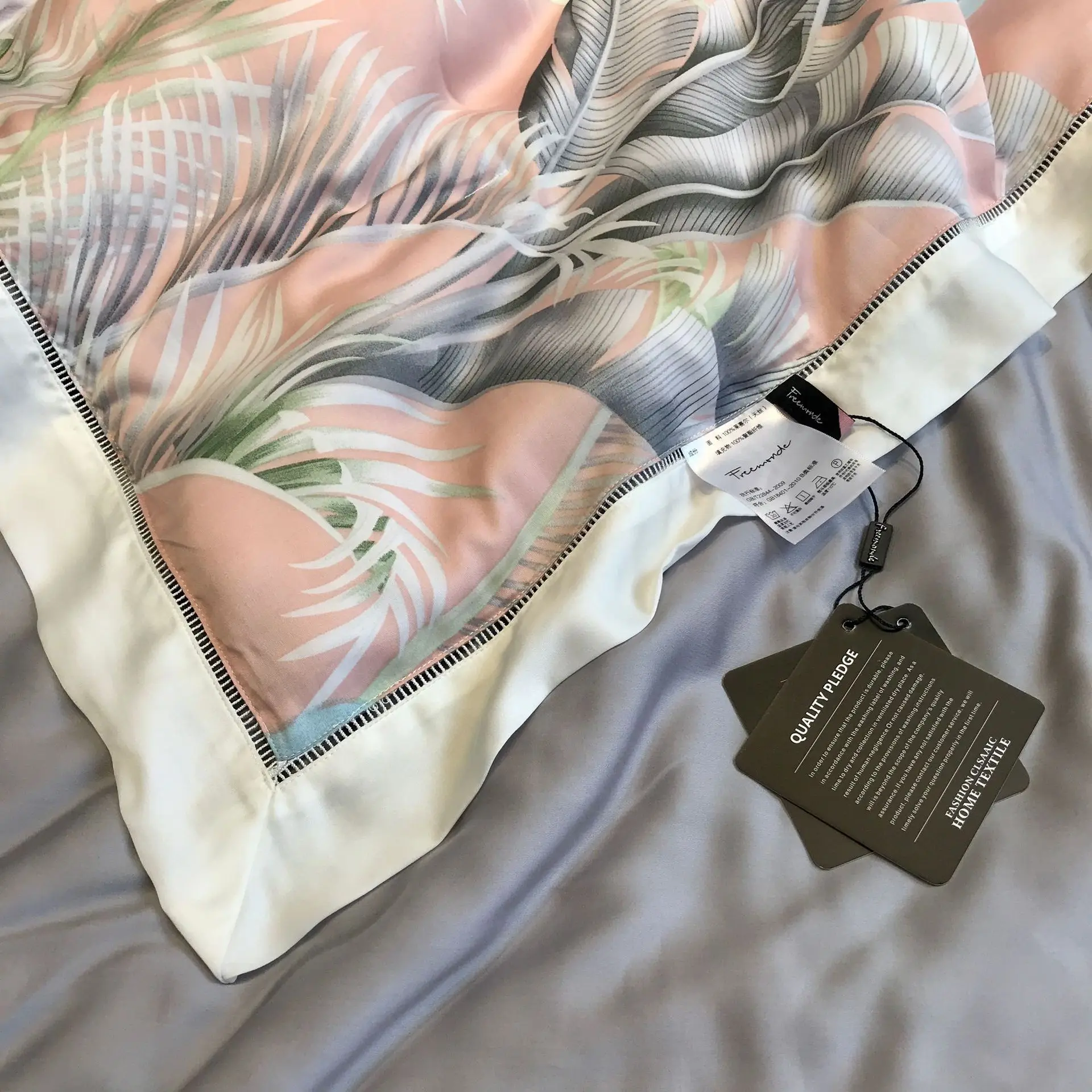 Abbiemao высококачественное постельное белье из хлопка Tencel, комплект из 4 предметов, кружевное шелковое постельное белье на весну/лето, размер queen/King