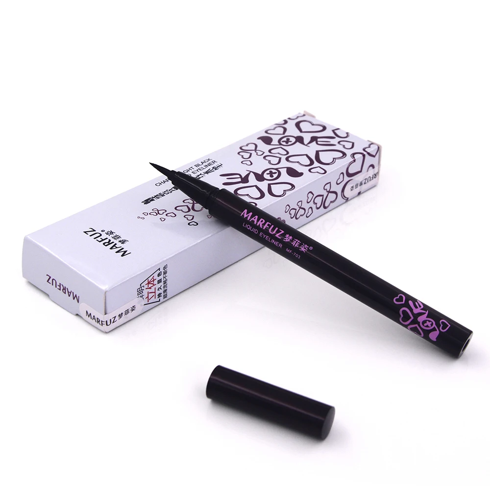 Жидкая подводка для глаз MARFUZ Black Водостойкая Подводка макияж косметика
