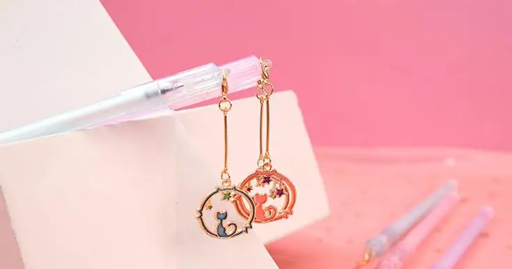 4 шт./компл. Kawaii 0,5 мм Луна кошка звездное небо звезда кулон гелевые ручки с надписью для подарков милый канцелярский школьный офисный товар