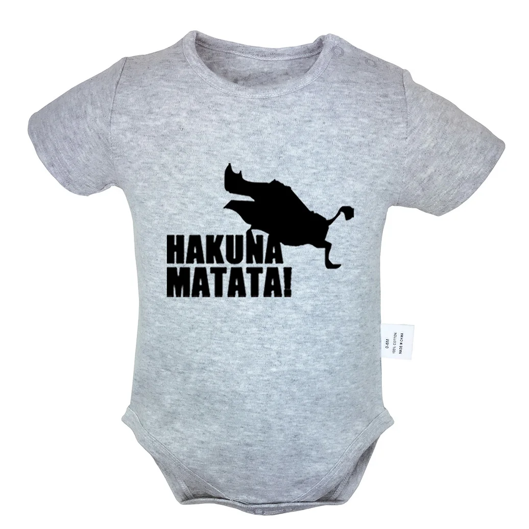 Funng Pumbaa/Одежда для новорожденных девочек и мальчиков с принтом «Король Лев»; комбинезон с короткими рукавами; комбинезоны; хлопок