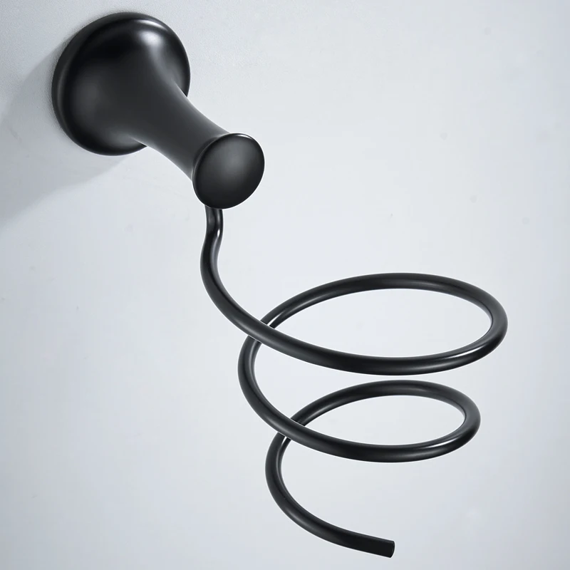 Black Hair Dryer Holder Stainless Steel Wall Mounted Bathroom Shelf Rack Storage Save Space | Обустройство дома