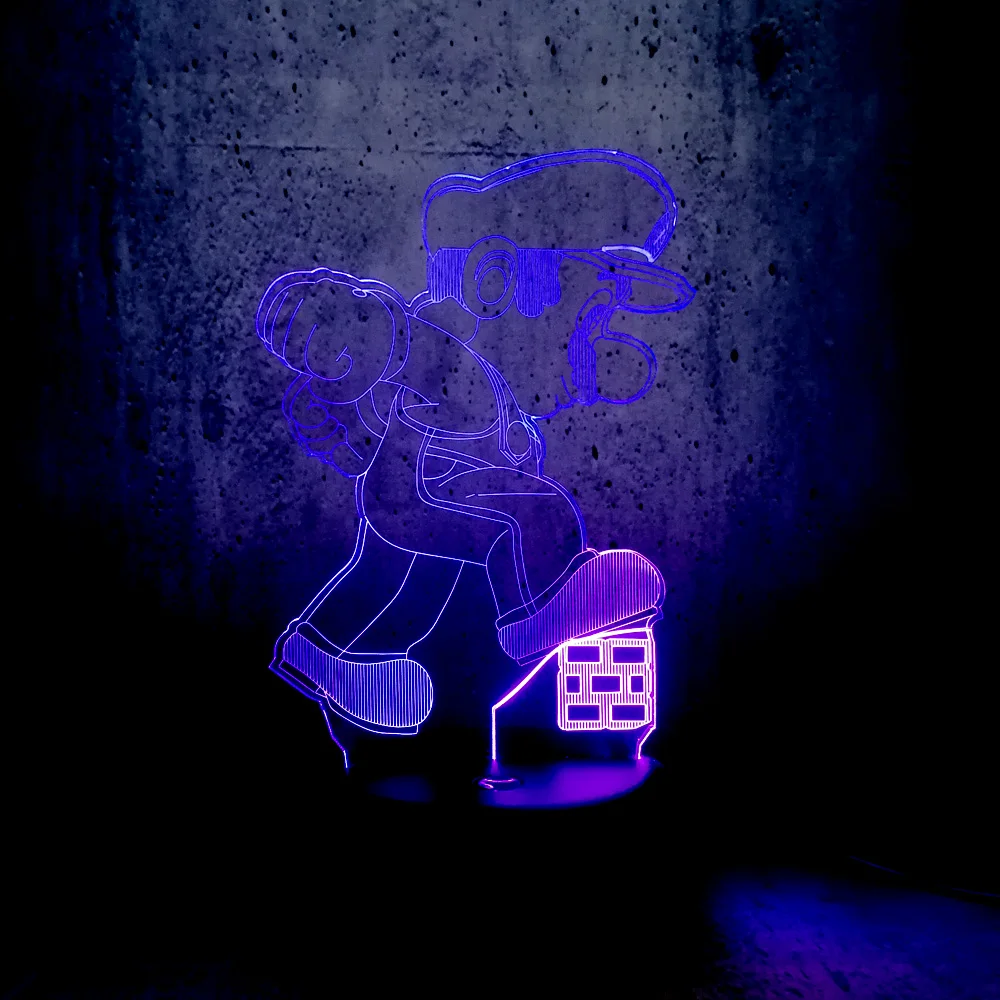 Микс два цвета LED мультфильм ночник Классическая игра роль Марио шаг на коробке