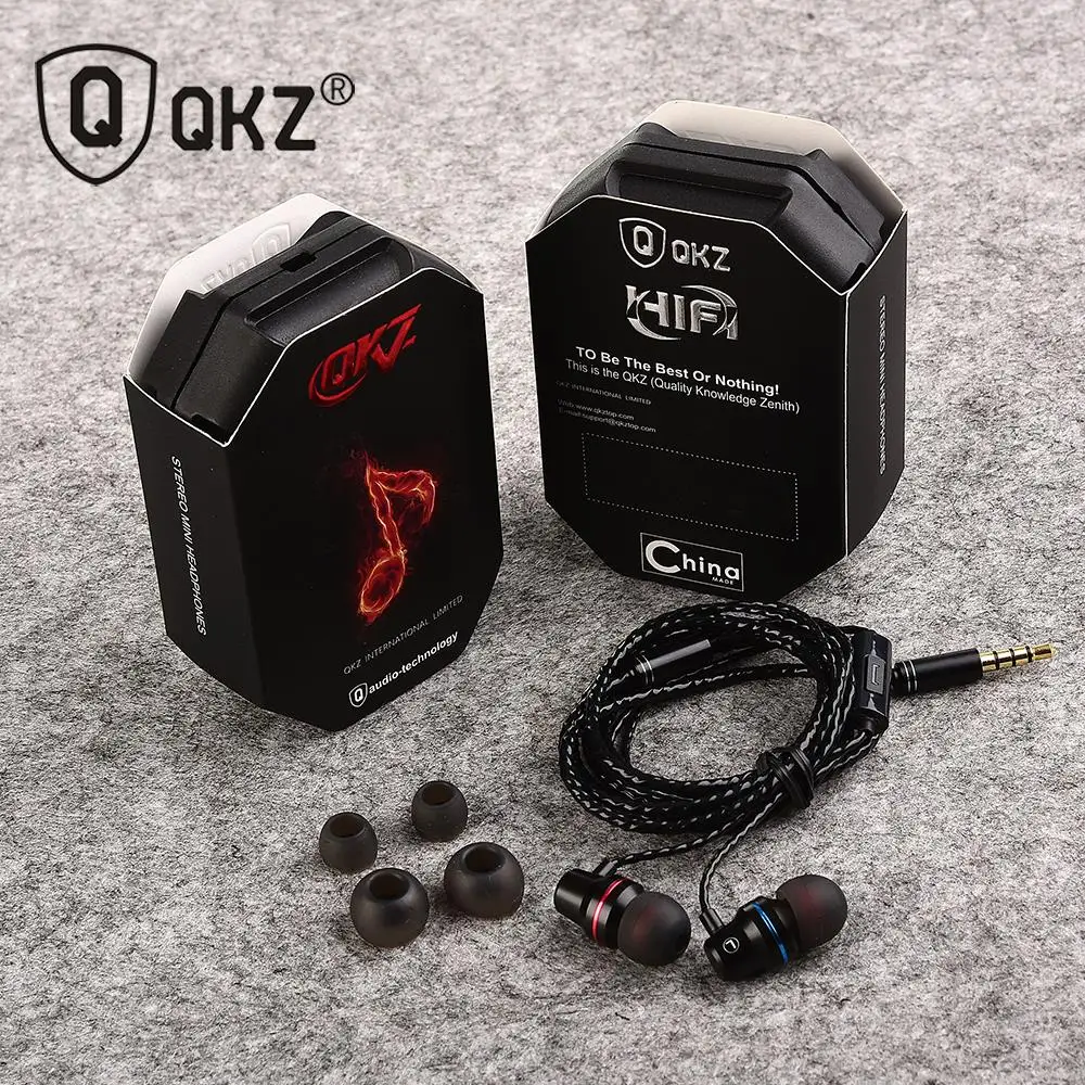 Металлические наушники QKZ DM1 с супербасами и микрофоном Hi Fi гарнитура для