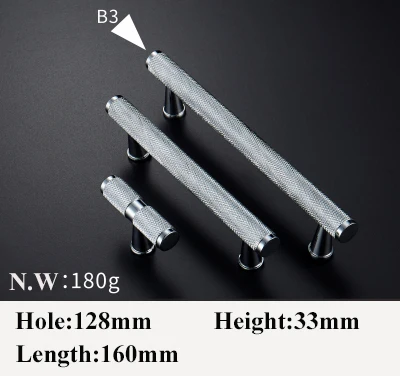 C-0909-128 1 шт. золотые накатанные/текстурированные ручки и ручки для кухонного шкафа, ручки для выдвижных ящиков, ручки для спальни, латунные Т-образные, фурнитура для шкафа JF1885 - Цвет: C-0909-128