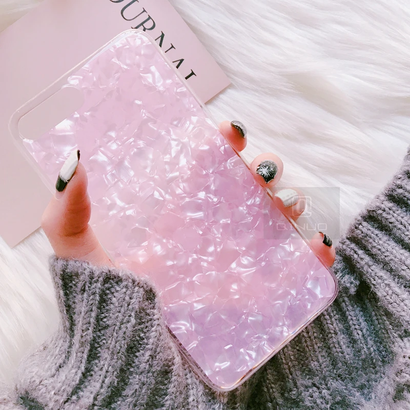 Роскошный цветной чехол QINUO для iphone 6 S 7 8 Plus с волной воды мягкий силиконовый X XS MAX