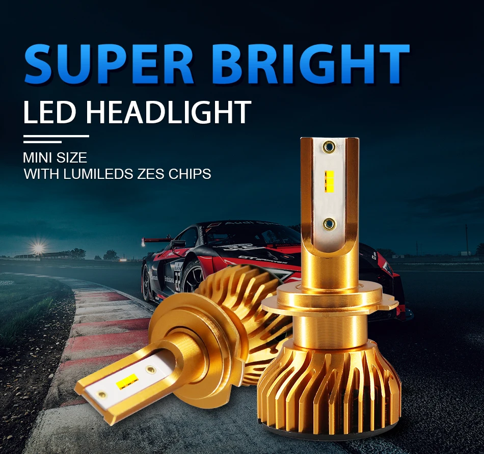 Светодиодные h7 с брендом Lumileds luxeon ZES чипсы h4 h11 автомобильные лампочки hb3 hb4 h8 фар 12000LM 12 V 72 V лампа лампада 6000 k