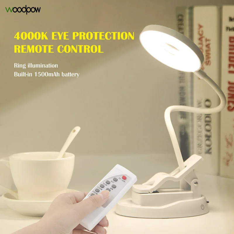 Woodpow светодиодный клип Настольная лампа с сенсорным Сенсор переключатель