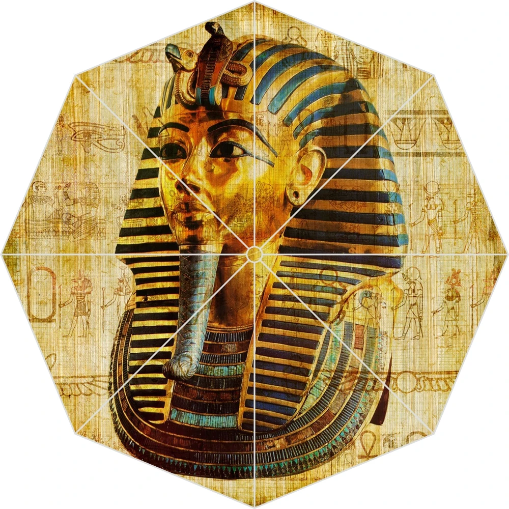 Новый египетский пергаментный Pharoahs Tutankhamun автоматический зонт модный пляжный с
