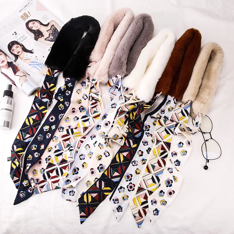 Шарф женский модный брендовый маленький с шелковой шеей осенний 2019|Женские