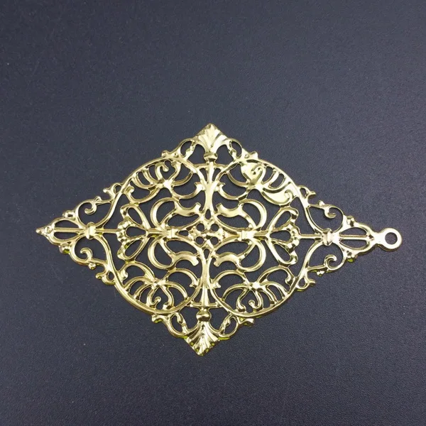 gold 50x72mm 10pcs 10-20 шт./партия ложечки металлические филигранные цветы срез амулеты База Установка ювелирных изделий DIY компоненты - Цвет: gold 50x72mm 10pcs