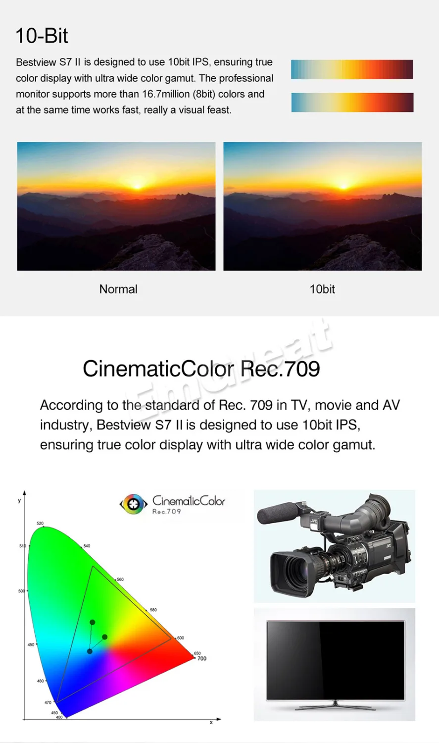 Bestview S7 II 7 дюймов 4K HD на Камера монитор ЖК дисплей полевой 1920*1200 HDMI совместимых с 3G