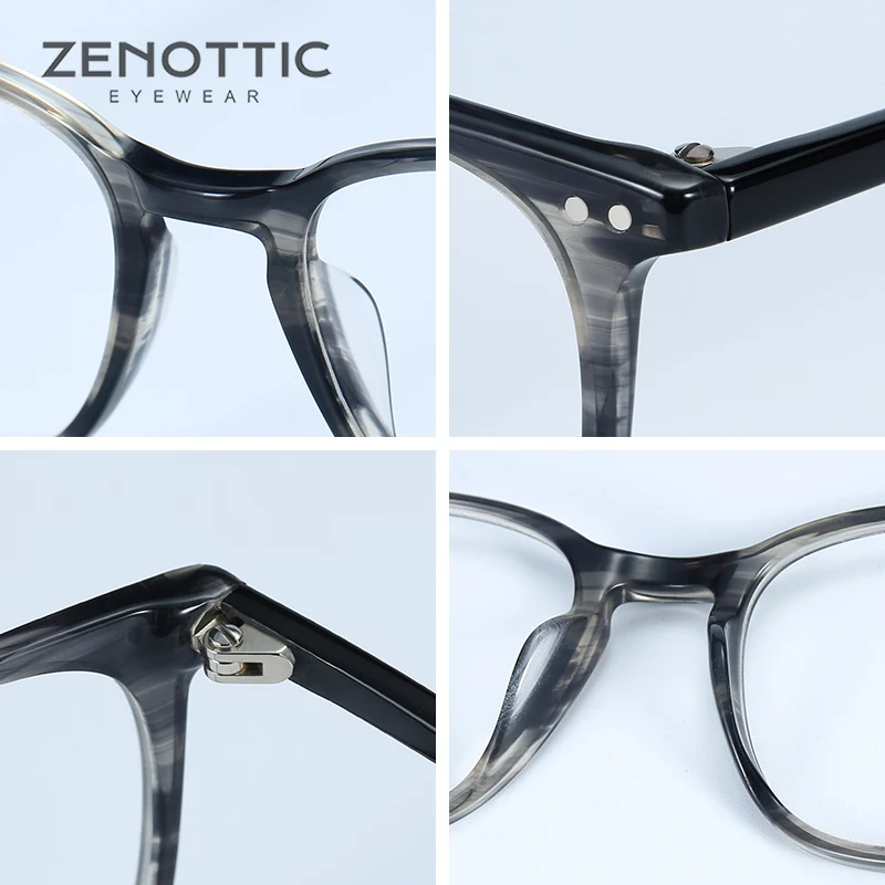 ZENOTTIC, прозрачные очки, оправа, мужские очки по рецепту, линзы, ацетатные очки, мужские оправы, оптические очки для близорукости, BT2007