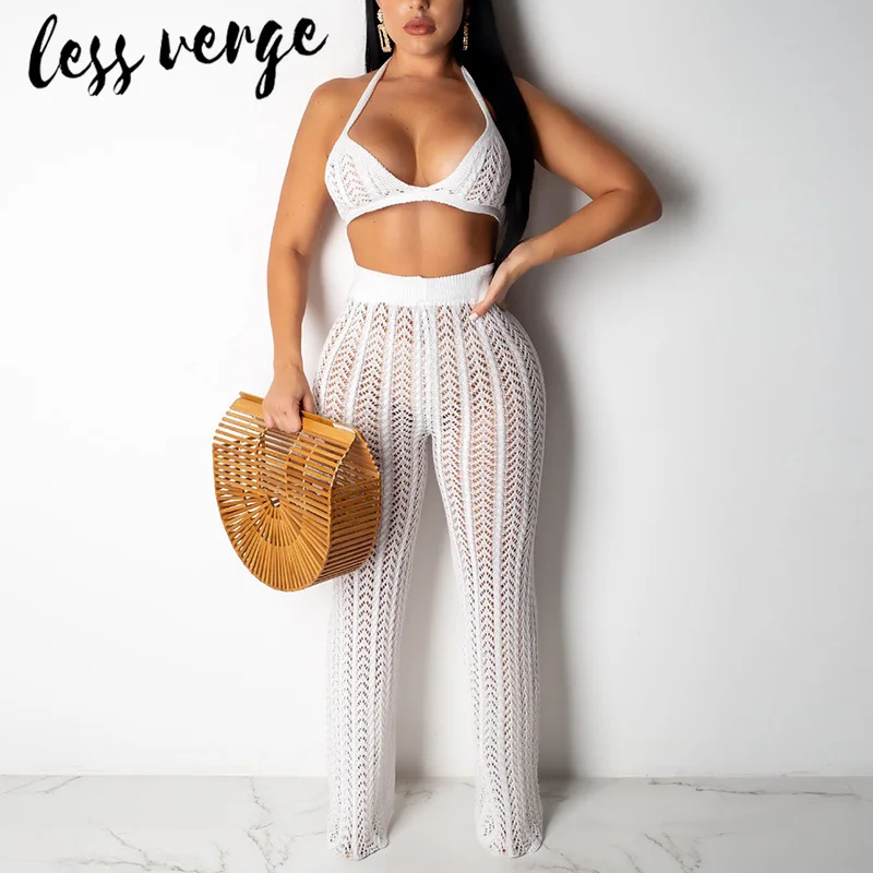 Lessverge костюм из двух предметов вязаный сексуальный комбинезон женская на