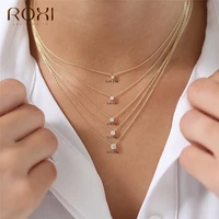 roxi cubic zirconia chain necklaces pendants 925 sterling silver necklace crystal wedding jewelry women engagement accessories