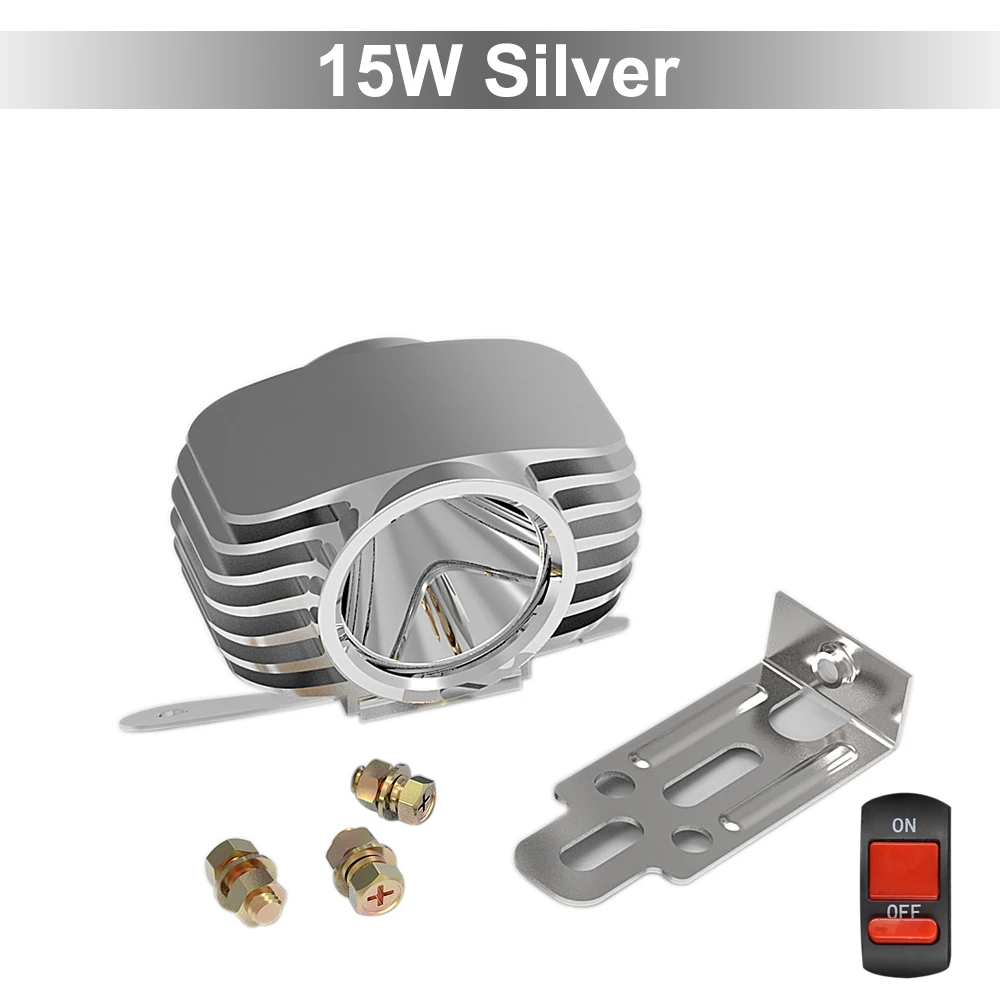 15W One Silver SAARMAT One 18 Вт 15 Вт 10 Вт 6 Вт светодиодный автомобильный внешний мотоциклетный фонарь белый DRL налобный фонарь фара противотуманная лампа аксессуары для электрического автомобиля - Цвет: 15W One Silver