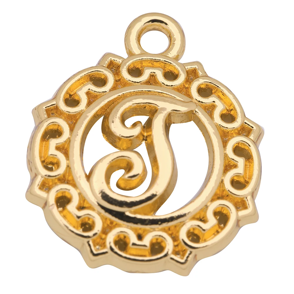 LIKGREAT Hollow Round Letter Charms for Jewelry Making Alphabet Name Pendant Fit Handmade Bracelet Necklace A B C D E F G H | Украшения и