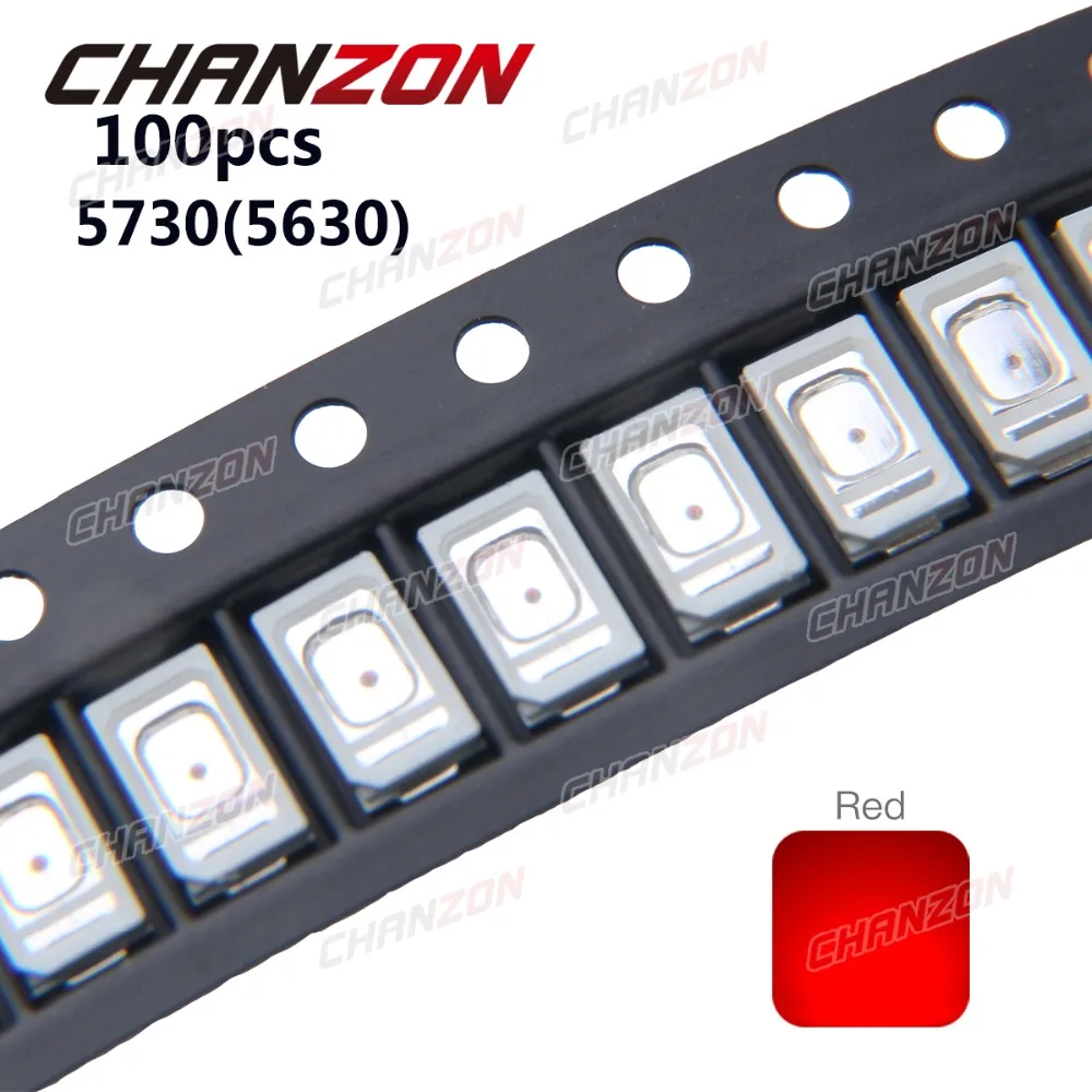 100 шт. SMD Chip LED 5730 5630 красный 0 2 Вт поверхностное крепление SMT Beads 60 мА постоянного