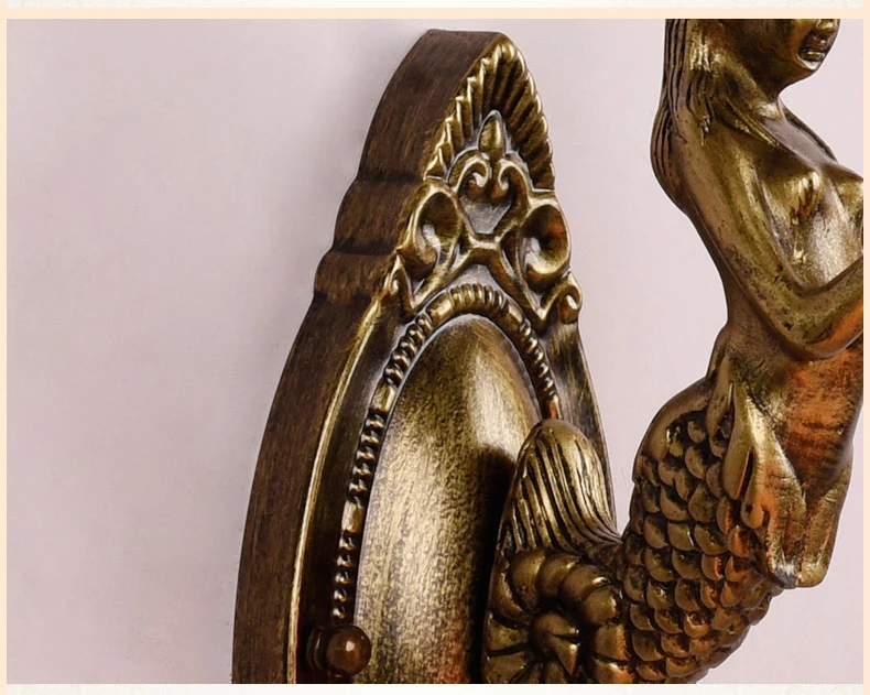 Средиземноморская светодиодная настенная лампа Tiffany shell с русалочкой AC 110/220 в E27 16