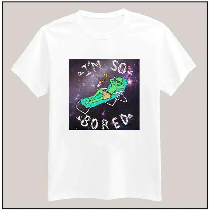 Женская футболка чужой повседневные хлопковые топы с принтом Harajuku Забавный Топ