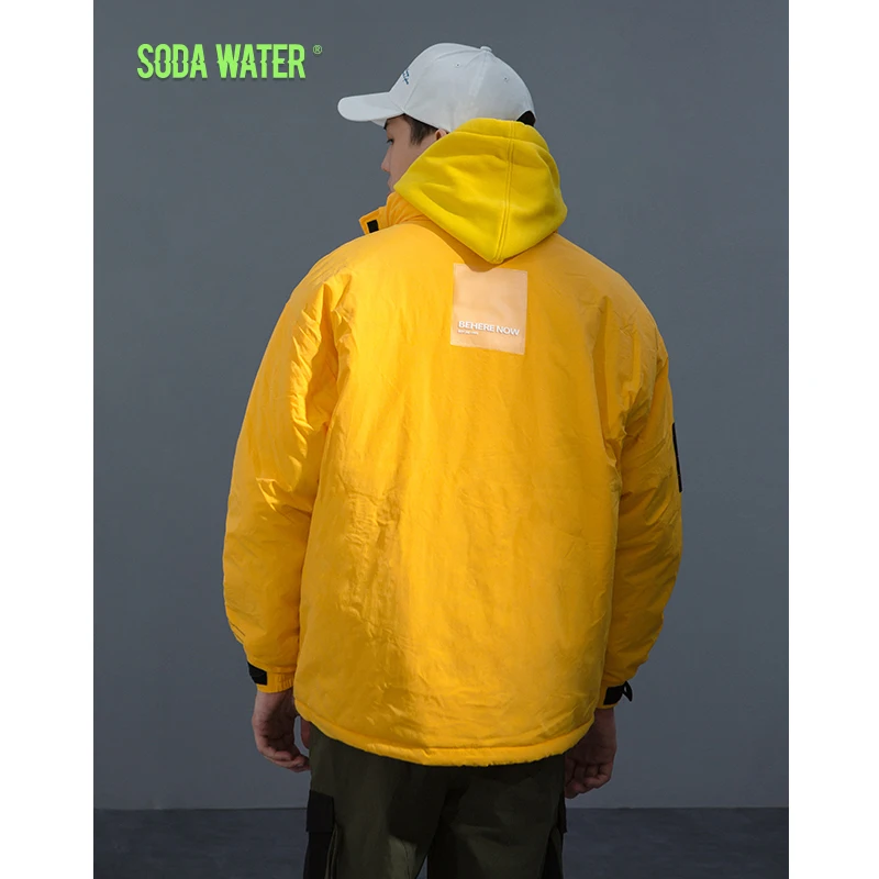Мужская куртка с хлопковой подкладкой sodawater однотонная повседневная уличная