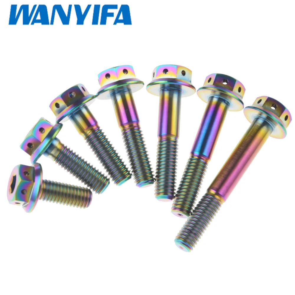 Wanyifa Титан m10 x 20 25 30 35 40 45 55 мм Шаг 1.5 с шестигранной головкой фланец винт мотоцикл