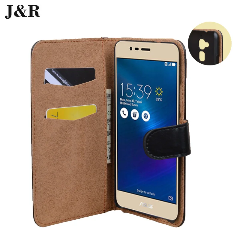 Leather Case For Asus ZC520TL-4G021RU Zenfone 3 Max (90AX0086-M00310) Wallet Stand Cover ZC520TL Mobile Phone Bag&amp |