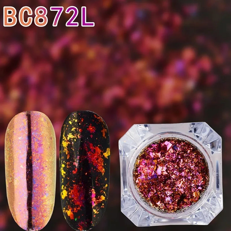 8A BEAUTYBIGBANG 0,1 г эффект чешуйки ногтей блестки зеркальный блеск порошок хром пигмент Блестки для ногтей Хамелеон дизайн ногтей - Цвет: 8A