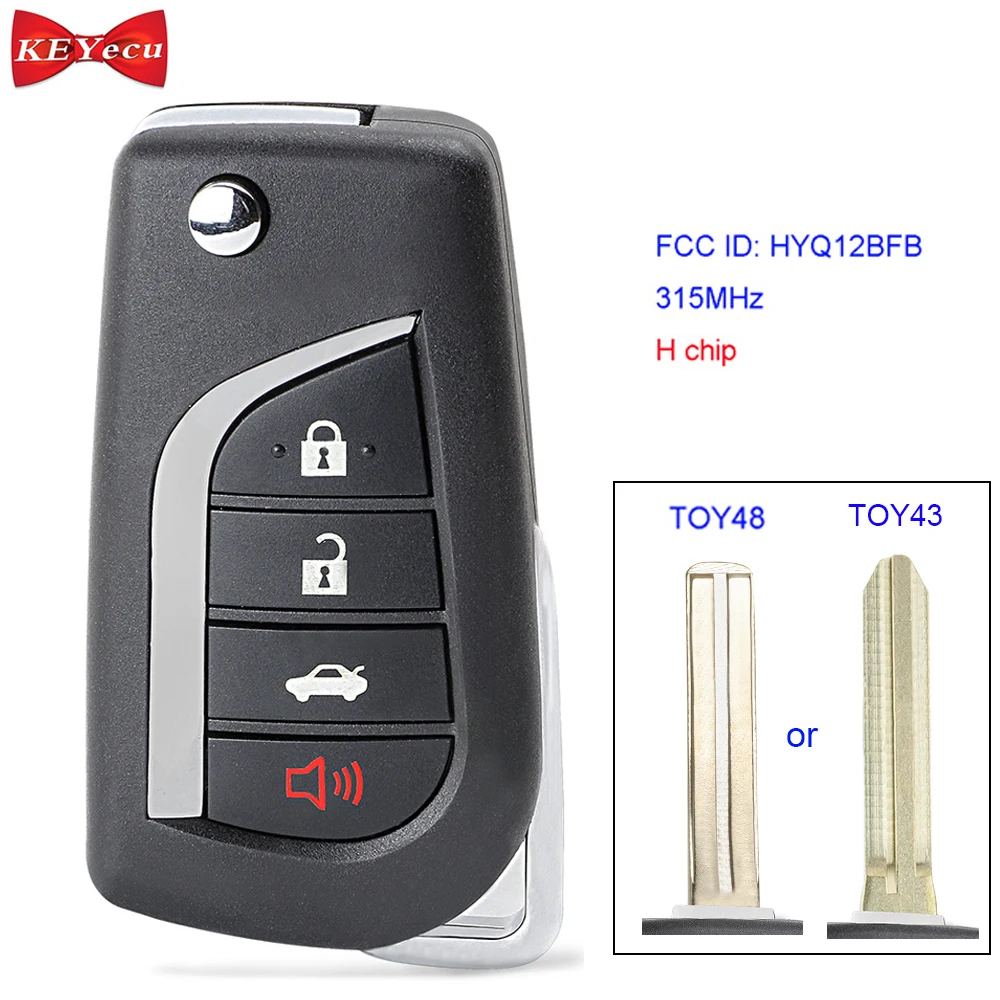 KEYECU для Toyota Camry 2018 2019 2020 2021 дистанционный ключ HYQ12BFB 315 МГц H чип 89070 06790 TOY48/ TOY43