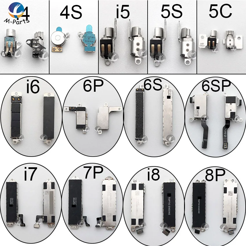 Вибрационный гибкий кабель для iPhone 4, 4S, 5, 5C, 5S, SE, 6, 6 S, 7, 8 Plus, X, вибрирующий Вибрационный двигатель, запасные части