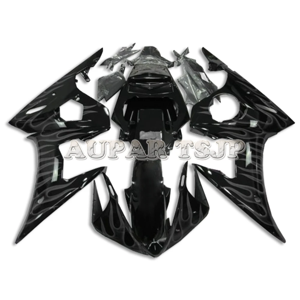 

Black and White Flames Cowlings Fit For Yamaha R6S 2006 2007 2008 2009 06-09 ABS Injection Full Fairing kit High Quality Covers