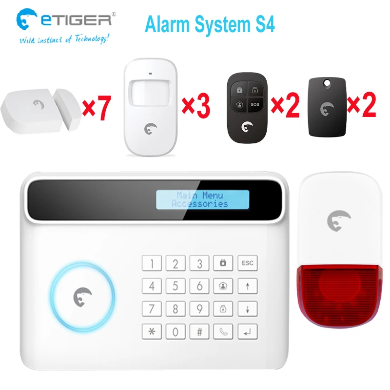 Беспроводная gsm сигнализация etiger S4 набор sim карты домашняя безопасности|security