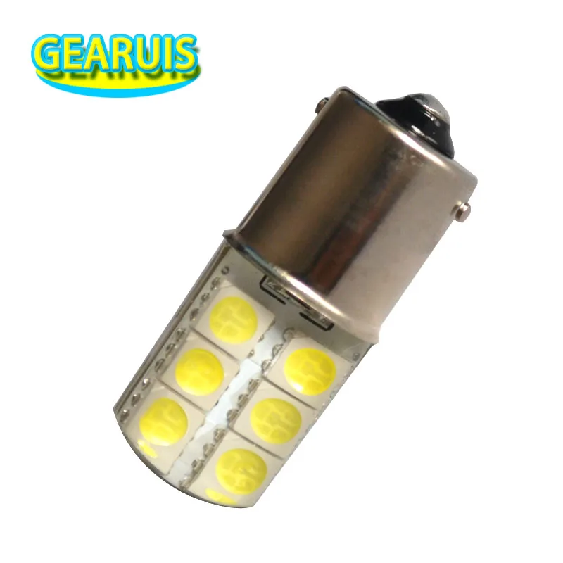10 шт. P21W S25 1156 BA15S 12 SMD 5050 светодиодный силиконовый 2 Вт холодный белый 8000K