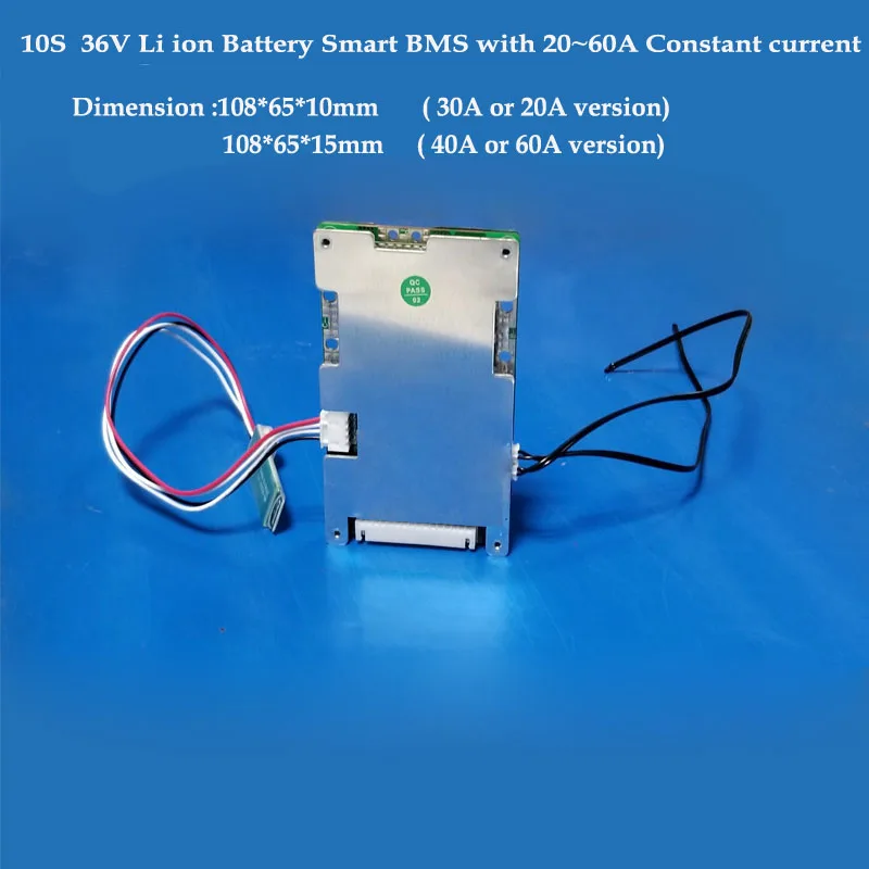 10S 36 В литий-ионный аккумулятор Smart Bluetooth BMS с 20A 30A 40A или 60A постоянный рабочий ток для электрического велосипеда батареи BMS 42