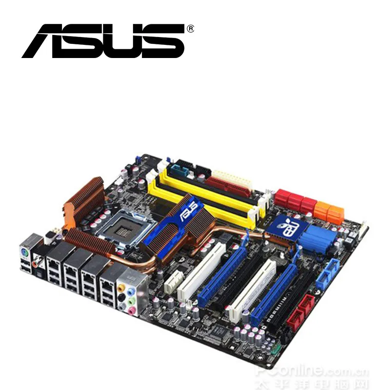 Asus P5Q Премиум настольная материнская плата P45 Socket LGA 775 для Core 2 Duo Quad DDR2 16G UEFI ATX BIOS