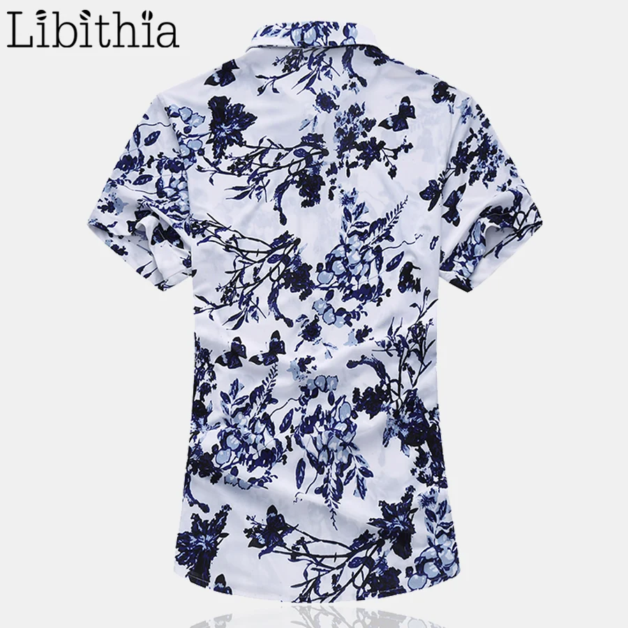 Рубашка мужская с принтом коротким рукавом тонкая высокого качества