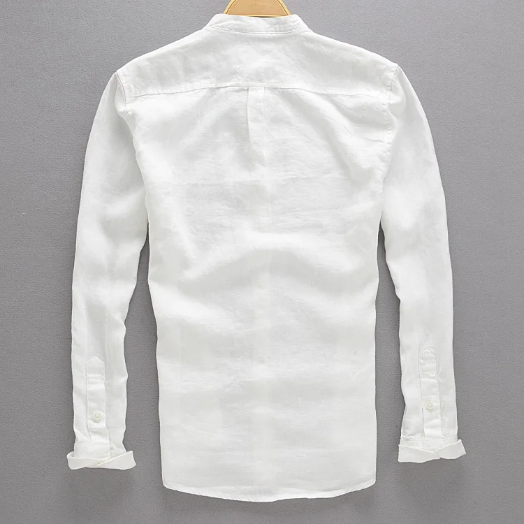 2017 Весна и осень мужской рубашки с длинными рукавами Лен Мужская одежда