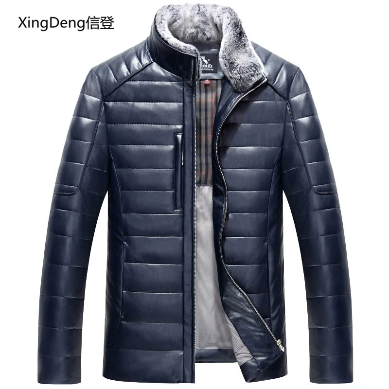 Новейшие кожаные куртки XingDeng мужское однотонное деловое повседневное пальто