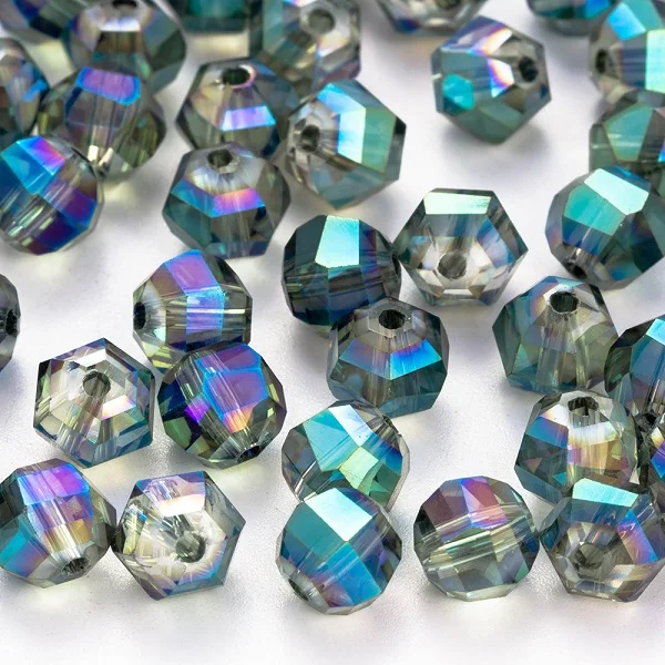 03 MEIBEADS, 20 шт./лот, 6*8 мм, разноцветные Кристальные многогранные бусины «арбуз» для аксессуаров, подходят для браслетов, сделай сам, для изготовления ювелирных изделий EY6056 - Цвет: 03